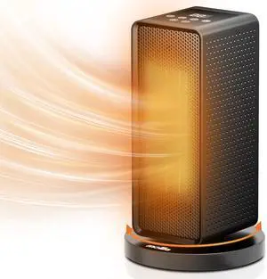 mollie Electric Space Heater with 90° Oscillation, PTC Fast Heating Room Small Heater with 12H Timer, Tip-Over & Overheat Protection, Portable Quiet Heater for Home Office, Button Control, Black mollie Electric Space Heater with 90° Oscillation, PTC Fast Heating Room Small Heater with 12H Timer, Tip-Over & Overheat Protection, Portable Quiet Heater for Home Office, Button Control, Black