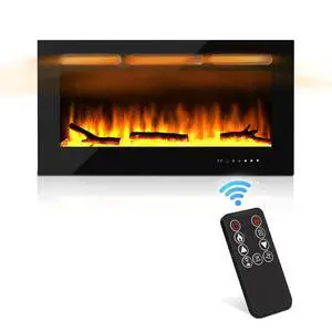 36" Electric Fireplace Heater, Realistic Flame, Adjustable 8 Flame Colors, Ideal for Home & Office Decor, 1400W, Compact Design with Temperature Regulation 36" Electric Fireplace Heater, Realistic Flame, Adjustable 8 Flame Colors, Ideal for Home & Office Decor, 1400W, Compact Design with Temperature Regulation