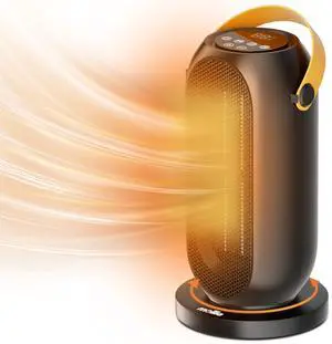 mollie Small Space Heater, 90° Oscillating Electric Heater for Home Office, 12h Timer Portable Personal PTC Rapid Heater Quick Safety Heating for Adult Kid Indoor Use, Button Control, Black mollie Small Space Heater, 90° Oscillating Electric Heater for Home Office, 12h Timer Portable Personal PTC Rapid Heater Quick Safety Heating for Adult Kid Indoor Use, Button Control, Black