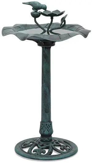 28" Bird Baths for Outdoors, 2 Tiers Birdbath Water Fountains with Decorative Birds and Pedestal Base Stand for Lawn Yard and Garden, 5L Water Capacity, Green 28" Bird Baths for Outdoors, 2 Tiers Birdbath Water Fountains with Decorative Birds and Pedestal Base Stand for Lawn Yard and Garden, 5L Water Capacity, Green