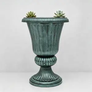 20-Inch Plastic Urn Planter Vase Vintage Roman Flower Pot for Indoor & Outdoor Plants, Patio, Garden, Wedding Decor, Lightweight & Drainage Hole, Retro Home Porch Decor (Dark Green) 20-Inch Plastic Urn Planter Vase Vintage Roman Flower Pot for Indoor & Outdoor Plants, Patio, Garden, Wedding Decor, Lightweight & Drainage Hole, Retro Home Porch Decor (Dark Green)