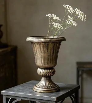 20-Inch Plastic Urn Planter Vase Vintage Roman Flower Pot for Indoor & Outdoor Plants, Patio, Garden, Wedding Decor, Lightweight & Drainage Hole, Retro Home Porch Decor (Brass) 20-Inch Plastic Urn Planter Vase Vintage Roman Flower Pot for Indoor & Outdoor Plants, Patio, Garden, Wedding Decor, Lightweight & Drainage Hole, Retro Home Porch Decor (Brass)
