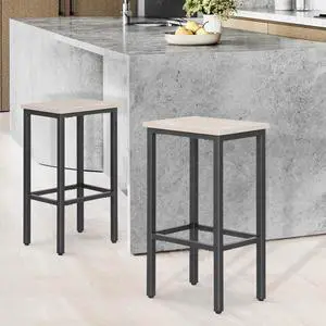 Bar Stools Set of 2, 26 Inch Counter Height Stools with Metal Frame for Kitchen Dining Room Café, Industrial Design, Greige Bar Stools Set of 2, 26 Inch Counter Height Stools with Metal Frame for Kitchen Dining Room Café, Industrial Design, Greige