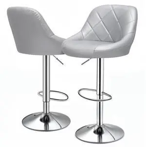 Stool Chair for Kitchen Counter, Height Adjustable Swivel Barstools, Modern PU Leather Kitchen Counter Bar Stools, Armless Hydraulic Counter Stool, Metal Base Island Stool, Silver Stool Chair for Kitchen Counter, Height Adjustable Swivel Barstools, Modern PU Leather Kitchen Counter Bar Stools, Armless Hydraulic Counter Stool, Metal Base Island Stool, Silver