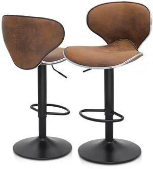 Counter Height Swivel Bar Stools Set of 2, Coffee PU Leather Height-Adjustable Barstools with Footresr for Kitchen and Dining Room, Modern Tall Bar Height Chairs Island Chairs Counter Height Swivel Bar Stools Set of 2, Coffee PU Leather Height-Adjustable Barstools with Footresr for Kitchen and Dining Room, Modern Tall Bar Height Chairs Island Chairs