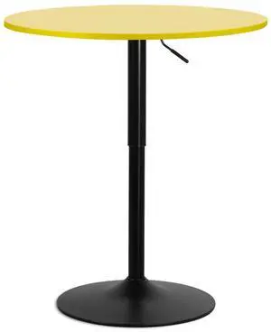 Bar Round Cocktail Table, 31.5 Inch Adjustable-Heigh Pub Sturdy Base Bistro Table for Dining Room Home Kitchen Patio Bistro, Yellow Bar Round Cocktail Table, 31.5 Inch Adjustable-Heigh Pub Sturdy Base Bistro Table for Dining Room Home Kitchen Patio Bistro, Yellow