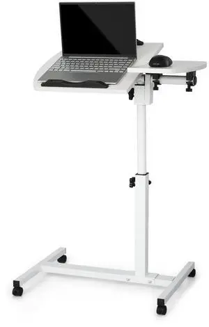 Mobile Laptop Desk 75° Tiltable Height Adjustable Rolling Laptop Sofa Bed Side Table Couch Computer Desk Stand with Wheels for Home Office Classroom, White Mobile Laptop Desk 75° Tiltable Height Adjustable Rolling Laptop Sofa Bed Side Table Couch Computer Desk Stand with Wheels for Home Office Classroom, White