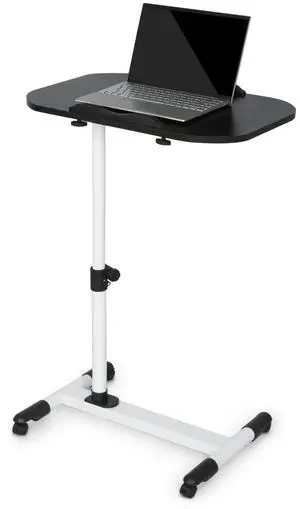 Mobile Laptop Desk 360° Rotatable Panel Adjustable Height Desk Rolling Cart Ergonomic Table with Wheels for Home Office School, Black Mobile Laptop Desk 360° Rotatable Panel Adjustable Height Desk Rolling Cart Ergonomic Table with Wheels for Home Office School, Black