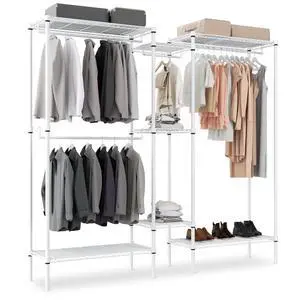 Garment Rack with Shelves, 73 Inch Clothes Rack Heavy Duty Clothing Rack for Hanging Clothes Adjustable Metal Wire Shelving Portable Closet, Freestanding Closet Wardrobe, Load 1000lbs Garment Rack with Shelves, 73 Inch Clothes Rack Heavy Duty Clothing Rack for Hanging Clothes Adjustable Metal Wire Shelving Portable Closet, Freestanding Closet Wardrobe, Load 1000lbs
