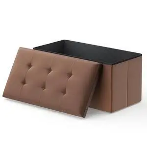 30 Inch Storage Ottoman Bench, 24 Gal. Folding Ottoman Footrest, End of Bed Bench, Rectangle Foot Stool, Supports 600 lbs, for Bedroom, Living Room, Entryway, Hallway, Brown 30 Inch Storage Ottoman Bench, 24 Gal. Folding Ottoman Footrest, End of Bed Bench, Rectangle Foot Stool, Supports 600 lbs, for Bedroom, Living Room, Entryway, Hallway, Brown