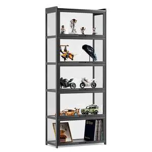 67.5" Curio Display Cabinet with Doors, 5-Tier Bamboo Showcase Storage Cabinet Shelf Collectibles Toy Display Case for Living Room, Black 67.5" Curio Display Cabinet with Doors, 5-Tier Bamboo Showcase Storage Cabinet Shelf Collectibles Toy Display Case for Living Room, Black