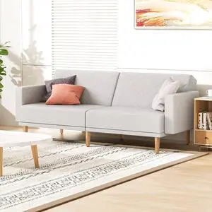 75 Inch Convertible Couch Sofa Bed, Reclining Futon Sleeper with Cloud Cushion & Ergonomics Armrest, 3 Seater Upholstered Couch, Comfy Reclining Sofa Bed for Living Room, Bedroom, Gray 75 Inch Convertible Couch Sofa Bed, Reclining Futon Sleeper with Cloud Cushion & Ergonomics Armrest, 3 Seater Upholstered Couch, Comfy Reclining Sofa Bed for Living Room, Bedroom, Gray