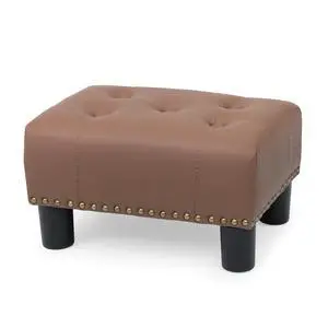 Small Foot Stool Ottoman, Ottoman Foot Rest with Legs, Foot Rest Foot Step Stool for Couch, Rectangle Tufted Footstool for Living Room Entryway, Brown Small Foot Stool Ottoman, Ottoman Foot Rest with Legs, Foot Rest Foot Step Stool for Couch, Rectangle Tufted Footstool for Living Room Entryway, Brown