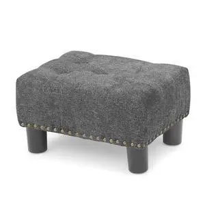 Small Foot Stool Ottoman, Ottoman Foot Rest with Legs, Foot Rest Foot Step Stool for Couch, Rectangle Tufted Footstool for Living Room Entryway, Dark Gray Small Foot Stool Ottoman, Ottoman Foot Rest with Legs, Foot Rest Foot Step Stool for Couch, Rectangle Tufted Footstool for Living Room Entryway, Dark Gray