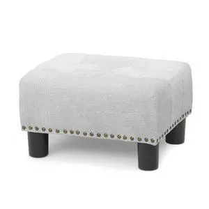 Small Foot Stool Ottoman, Ottoman Foot Rest with Legs, Foot Rest Foot Step Stool for Couch, Rectangle Tufted Footstool for Living Room Entryway, Light Gray Small Foot Stool Ottoman, Ottoman Foot Rest with Legs, Foot Rest Foot Step Stool for Couch, Rectangle Tufted Footstool for Living Room Entryway, Light Gray