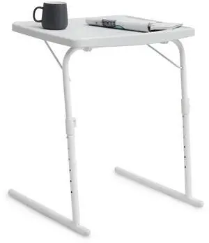 Tilting TV Tray Folding Table 22" Height Adjustable, Portable Multifunctional Portable Eating Dinner and Laptop Drawing Table on Bed Sofa, White Tilting TV Tray Folding Table 22" Height Adjustable, Portable Multifunctional Portable Eating Dinner and Laptop Drawing Table on Bed Sofa, White