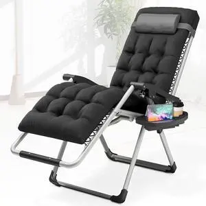 Outdoor Folding Camping Lounge Zero Gravity Recliner Chair with Removable Cushion (Grey) Outdoor Folding Camping Lounge Zero Gravity Recliner Chair with Removable Cushion (Grey)