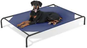 Elevated Dog Bed for Large Dogs, Cooling Raised Ped Bed Portable Dog Cot for Camping or Beach, Durable Frame w/Breathable Mesh, 54 Inches Length, Navy Blue Elevated Dog Bed for Large Dogs, Cooling Raised Ped Bed Portable Dog Cot for Camping or Beach, Durable Frame w/Breathable Mesh, 54 Inches Length, Navy Blue