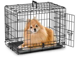 24/30/36/42/48 Dog Crates, Foldable Metal Wire Dog Cage with Double-Door, Outdoor Indoor Pet Kennels, Includes Leak-Proof Pan, Divider Panel, Black, 24" 24/30/36/42/48 Dog Crates, Foldable Metal Wire Dog Cage with Double-Door, Outdoor Indoor Pet Kennels, Includes Leak-Proof Pan, Divider Panel, Black, 24"