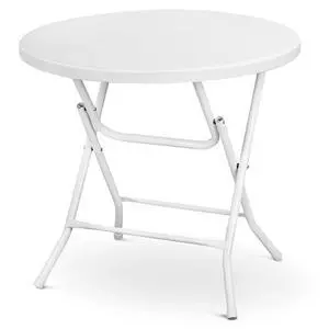 31" Round Folding Commercial Banquet Table Foldable Plastic Card Outdoor Utility Tables for Party Wedding Event, White 31" Round Folding Commercial Banquet Table Foldable Plastic Card Outdoor Utility Tables for Party Wedding Event, White