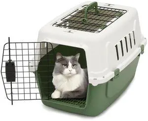 22 Inch Hard-Sided Plastic Dog Carrier 2 Door Travel Crate for Small Dogs Cats up to 22 lbs, Durable Handle, Security Lock Design, Green 22 Inch Hard-Sided Plastic Dog Carrier 2 Door Travel Crate for Small Dogs Cats up to 22 lbs, Durable Handle, Security Lock Design, Green