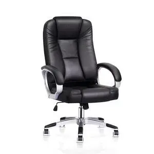 Executive Office Chair, High Back PU Leather Ergonomic Computer Chair with Lumbar Support and Padded Armrest for Adults, 300 lbs Capacity, Black Executive Office Chair, High Back PU Leather Ergonomic Computer Chair with Lumbar Support and Padded Armrest for Adults, 300 lbs Capacity, Black