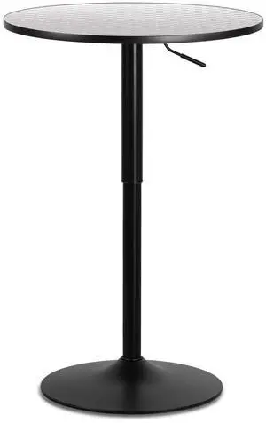 Pub Round Table Silver Stripe Top with Black Leg and Base, Bar Table 27.5"- 36"" Height Adjustable with 360° Swivel, Cocktail Bistro Table for Dining Bistro Cafe Home Bar, 23.5" Diameter Pub Round Table Silver Stripe Top with Black Leg and Base, Bar Table 27.5"- 36"" Height Adjustable with 360° Swivel, Cocktail Bistro Table for Dining Bistro Cafe Home Bar, 23.5" Diameter