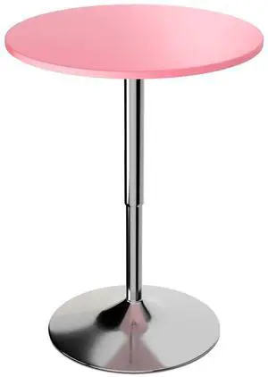 Bistro Pub Table Round Bar 27.5"- 36" Height-Adjustable Cocktail Table with 23.5 Inch Table Top for Dining Room Home Kitchen Patio Bistro (Pink) Bistro Pub Table Round Bar 27.5"- 36" Height-Adjustable Cocktail Table with 23.5 Inch Table Top for Dining Room Home Kitchen Patio Bistro (Pink)