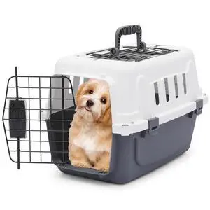 18-Inch 2-Door Top Loading Cat Carrier, Plastic Dog Crate Hard-Sided Dog Travel Carrier for Small Dogs and Cats, Ventilation and Security Lock Design for Pets up to 10 lbs (Grey) 18-Inch 2-Door Top Loading Cat Carrier, Plastic Dog Crate Hard-Sided Dog Travel Carrier for Small Dogs and Cats, Ventilation and Security Lock Design for Pets up to 10 lbs (Grey)