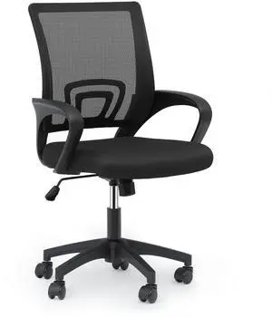 Mesh Office Chair, Ergonomic Computer Chair for Adults, Rolling Swivel Mid-Back Desk Chair with Lumbar Support, Comfy Armrest for Home Office, Gaming, Black Mesh Office Chair, Ergonomic Computer Chair for Adults, Rolling Swivel Mid-Back Desk Chair with Lumbar Support, Comfy Armrest for Home Office, Gaming, Black