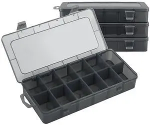 12-Grid Small Tackle Boxes Organizer with Removable Dividers Adjustable Compartment Plastic Storage Box Waterproof Container Case for Fishing Tackles, Art Crafts, Beads, Jewelry (4-Pack) 12-Grid Small Tackle Boxes Organizer with Removable Dividers Adjustable Compartment Plastic Storage Box Waterproof Container Case for Fishing Tackles, Art Crafts, Beads, Jewelry (4-Pack)