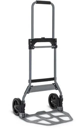 Folding Hand Truck and Dolly, 220 lb Capacity Aluminum Heavy-Duty Luggage Trolley Cart with Telescoping Handle and Wheels Folding Hand Truck and Dolly, 220 lb Capacity Aluminum Heavy-Duty Luggage Trolley Cart with Telescoping Handle and Wheels