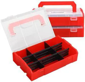 Portable Tackle Boxes with Handle, Plastic Grid Storage Box with Adjustable Dividers Waterproof Small Parts Organizer Box for Fishing Tackles, Art Craft, Bead (9-Grid, Set of 3, Red) Portable Tackle Boxes with Handle, Plastic Grid Storage Box with Adjustable Dividers Waterproof Small Parts Organizer Box for Fishing Tackles, Art Craft, Bead (9-Grid, Set of 3, Red)