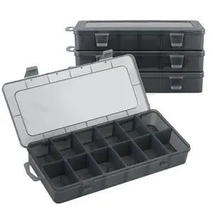 Portable Tackle Boxes with Removable Dividers, Plastic Grid Storage Box Waterproof Small Parts Organizer Box for Fishing Tackles, Art Crafts, Beads, Jewelry (12-Grid, 4-Pack) Portable Tackle Boxes with Removable Dividers, Plastic Grid Storage Box Waterproof Small Parts Organizer Box for Fishing Tackles, Art Crafts, Beads, Jewelry (12-Grid, 4-Pack)
