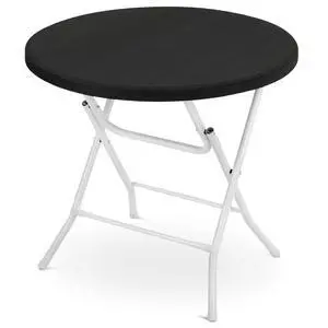 31" Round Folding Commercial Banquet Table Foldable Plastic Card Outdoor Utility Tables for Party Wedding Event, Black 31" Round Folding Commercial Banquet Table Foldable Plastic Card Outdoor Utility Tables for Party Wedding Event, Black