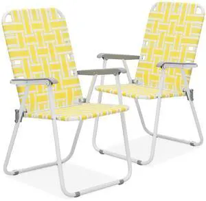 Folding Lawn Beach Chair for Adults Portable Lightweight Heavy-Duty Steel Frame Lounge Camping Chairs for Patio Yard Garden Backyard Outdoor (Lemon Yellow, 2-Pack) Folding Lawn Beach Chair for Adults Portable Lightweight Heavy-Duty Steel Frame Lounge Camping Chairs for Patio Yard Garden Backyard Outdoor (Lemon Yellow, 2-Pack)