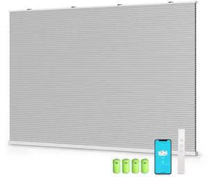 ZigBee Smart Blind Gen2, Motorized 100% Blackout Window Shades with Remote, Cordless Honeycomb Blinds, Automatic Height, C2 Rechargeable Batteries Powered, 47" W x 74" H Beige/White ZigBee Smart Blind Gen2, Motorized 100% Blackout Window Shades with Remote, Cordless Honeycomb Blinds, Automatic Height, C2 Rechargeable Batteries Powered, 47" W x 74" H Beige/White