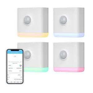 Multi-Function Night Light 4 Pack, Zigbee Repeater, 3-in-1 Combines a Motion Sensor, a Illumination Sensor and RGB Color Night Light, 1-100% Adjustable Brightness, Zigbee hub Required Multi-Function Night Light 4 Pack, Zigbee Repeater, 3-in-1 Combines a Motion Sensor, a Illumination Sensor and RGB Color Night Light, 1-100% Adjustable Brightness, Zigbee hub Required