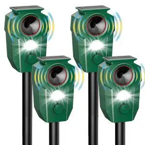 Solar Animal Repellent with Flashing Light (4, Viridian) Solar Animal Repellent with Flashing Light (4, Viridian)
