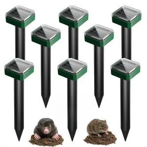 8 Pack Solar Mole Repellent, 2026 Upgraded Ultrasonic Gopher Deterrent Stakes, IP65 Waterproof Sonic Vole Groundhog Snake Control for Lawn Garden Yard Farm 8 Pack Solar Mole Repellent, 2026 Upgraded Ultrasonic Gopher Deterrent Stakes, IP65 Waterproof Sonic Vole Groundhog Snake Control for Lawn Garden Yard Farm