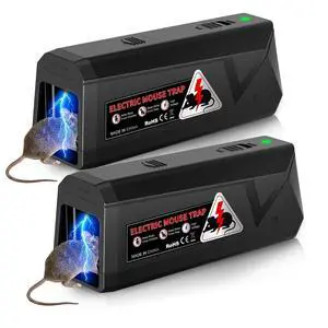 Electric Mouse Traps Indoor for Home, 2 Pack Electronic Mouse Trap Zapper with High Voltage, Intelligent Indicator & Buzzer Alert, Reusable & No-Touch Humane Mice Killer for Kitchens Warehouse Office Electric Mouse Traps Indoor for Home, 2 Pack Electronic Mouse Trap Zapper with High Voltage, Intelligent Indicator & Buzzer Alert, Reusable & No-Touch Humane Mice Killer for Kitchens Warehouse Office
