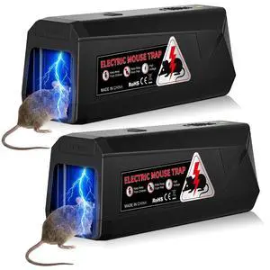 Electric Mouse Traps Indoor for Home, 2 Pack Electronic Mouse Trap Zapper with High Voltage, Intelligent Indicator & Buzzer Alert, Reusable & No-Touch Humane Mice Killer for Kitchens Warehouse Office Electric Mouse Traps Indoor for Home, 2 Pack Electronic Mouse Trap Zapper with High Voltage, Intelligent Indicator & Buzzer Alert, Reusable & No-Touch Humane Mice Killer for Kitchens Warehouse Office