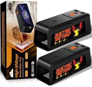 2 Pack Electric Rat & Mouse Traps for Home 2800V Instant Eliminate, Pet-Safe Enclosed Design, No-Touch Cleanup, Reusable Indoor Rodent Trap for Kitchen, Garage, Basement 2 Pack Electric Rat & Mouse Traps for Home 2800V Instant Eliminate, Pet-Safe Enclosed Design, No-Touch Cleanup, Reusable Indoor Rodent Trap for Kitchen, Garage, Basement