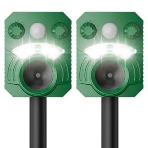 2 Pack Cat Repellent Outdoor Deer Repellent Device Dog Repeller Solar Animal Repellent Ultrasonic Squirrel Repeller Waterproof Racoon Fox with Motion Activated Sensor Flashing Light (Green) 2 Pack Cat Repellent Outdoor Deer Repellent Device Dog Repeller Solar Animal Repellent Ultrasonic Squirrel Repeller Waterproof Racoon Fox with Motion Activated Sensor Flashing Light (Green)