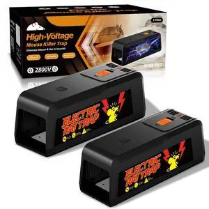 2 Pack Electric Rat & Mouse Traps for Home 2800V Instant Eliminate, Pet-Safe Enclosed Design, No-Touch Cleanup, Reusable Indoor Rodent Trap for Kitchen, Garage, Basement 2 Pack Electric Rat & Mouse Traps for Home 2800V Instant Eliminate, Pet-Safe Enclosed Design, No-Touch Cleanup, Reusable Indoor Rodent Trap for Kitchen, Garage, Basement