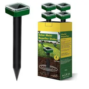 Solar Mole Repellent for Lawns Outdoor (4, Green) Solar Mole Repellent for Lawns Outdoor (4, Green)