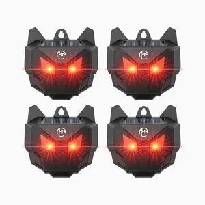 Solar Coyote Deterrent Predator Lights - Nocturnal Animal Repeller with Red LED Flashing Lights for Chicken Coop, Yard & Garden Protection Against Raccoons, Foxes, Deer, Skunks, Hawks Solar Coyote Deterrent Predator Lights - Nocturnal Animal Repeller with Red LED Flashing Lights for Chicken Coop, Yard & Garden Protection Against Raccoons, Foxes, Deer, Skunks, Hawks