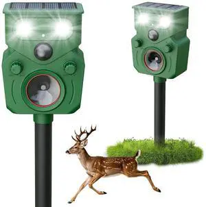Ultrasonic Deer Repellent Devices 2 Packs, 2026 Upgrade Solar Animal Repeller with Motion Sensor & LED Lights, Waterproof Cat Deterrent Outdoor, Effective Repel Deer, Coyote, Raccoon, and Dog Ultrasonic Deer Repellent Devices 2 Packs, 2026 Upgrade Solar Animal Repeller with Motion Sensor & LED Lights, Waterproof Cat Deterrent Outdoor, Effective Repel Deer, Coyote, Raccoon, and Dog