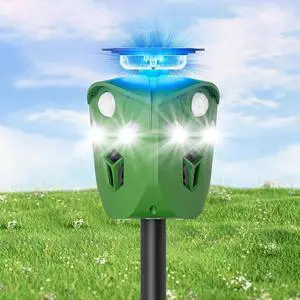 360° Solar Animal Repellent for Yard & Garden No Blind Spot Motion Sensor to Keep Deer, Raccoons & Cats Away, Waterproof Ultrasonic & Flashing Light Outdoor Deer Deterrent (1, Black Green) 360° Solar Animal Repellent for Yard & Garden No Blind Spot Motion Sensor to Keep Deer, Raccoons & Cats Away, Waterproof Ultrasonic & Flashing Light Outdoor Deer Deterrent (1, Black Green)