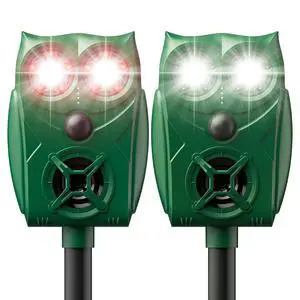 Solar Animal Repellent Ultrasonic Deer Deterrent, Waterproof Adjustable Large Solar Panel with Power Indicator, Motion Sensor & Outdoor Animal Repeller to Deter Cat, Coyote (2, Green and Black) Solar Animal Repellent Ultrasonic Deer Deterrent, Waterproof Adjustable Large Solar Panel with Power Indicator, Motion Sensor & Outdoor Animal Repeller to Deter Cat, Coyote (2, Green and Black)
